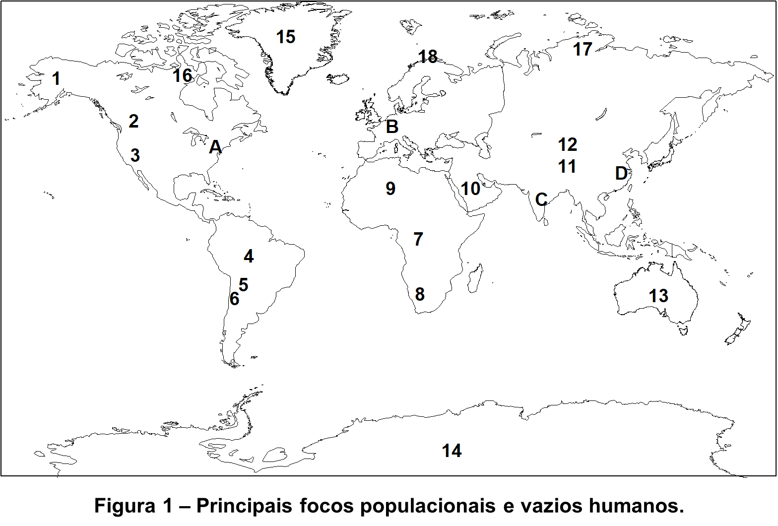 Focos populacionais e vazios humanos 