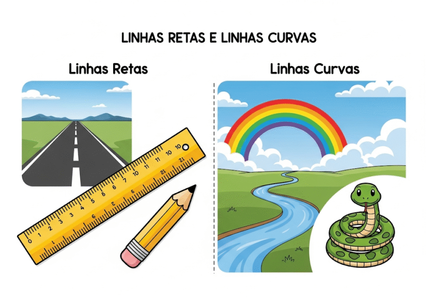 Linhas retas e linhas curvas